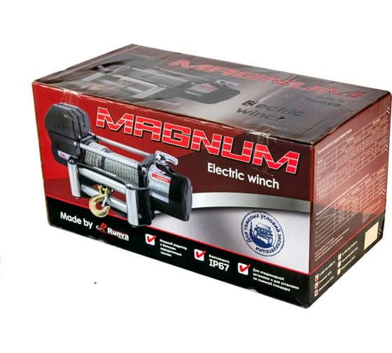 Автомобильная электрическая лебёдка RUNVA 12V Magnum 12000 lbs 5443 кг EWD12000FSR