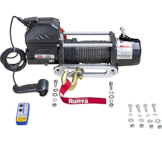 Автомобильная электрическая лебёдка RUNVA 12V Magnum 9000 lbs 4200 кг синтетический трос EWG9000S