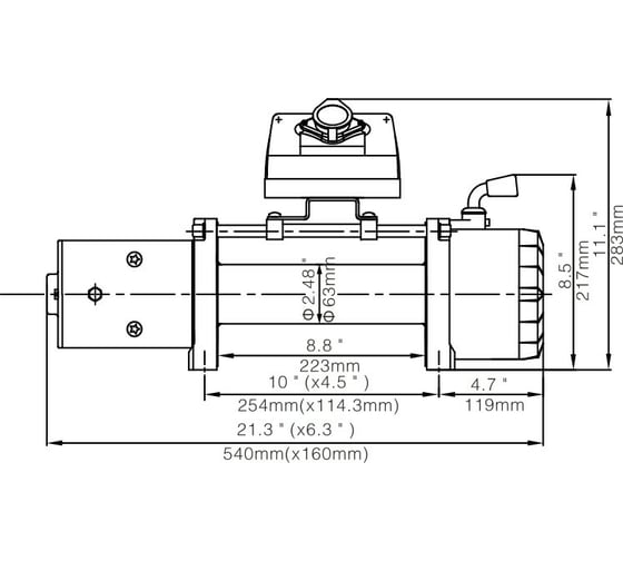 Автомобильная электрическая лебёдка RUNVA 12V 8000 lbs 3629 кг EWX8000S