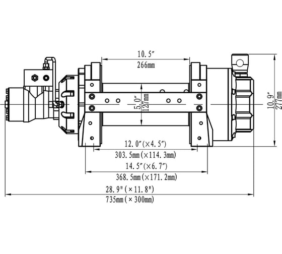 Гидравлическая лебёдка RUNVA 15000 lbs 6800 кг HWV15000