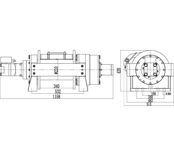 Гидравлическая лебёдка RUNVA 44000 lbs 20000 кг HWE200