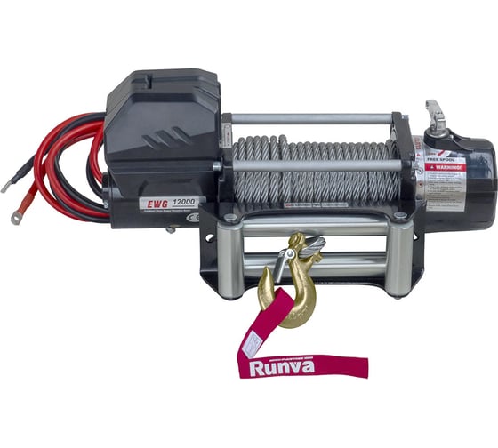 Автомобильная электрическая лебёдка RUNVA 12V Magnum 12000 lbs 5443 кг стальной трос EWD12000F