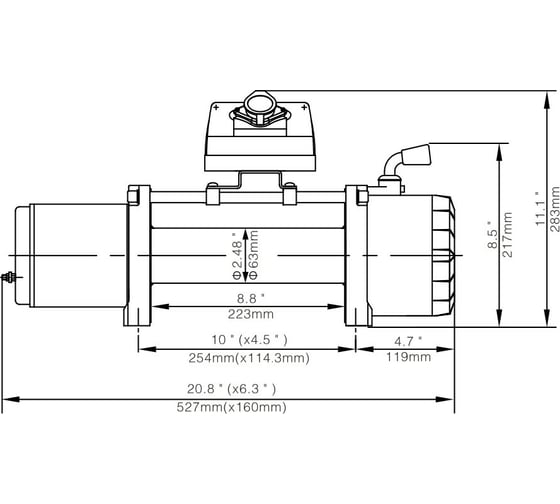 Автомобильная электрическая лебёдка RUNVA 12V 6000 lbs 2500 кг EWX6000S