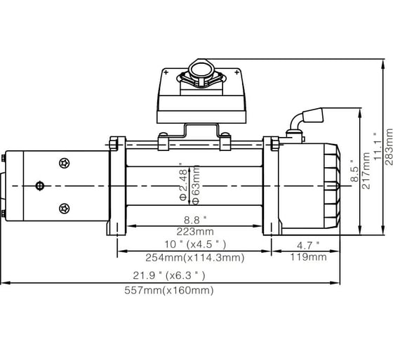 Автомобильная электрическая лебёдка RUNVA 12V 10000 lbs 4500 кг EWX10000S