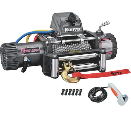 Автомобильная электрическая лебёдка RUNVA 12V 12000 lbs 5443 кг стальной трос EWX12000S
