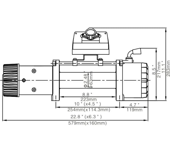 Автомобильная электрическая лебёдка RUNVA 12V 12000 lbs 5443 кг стальной трос EWX12000S