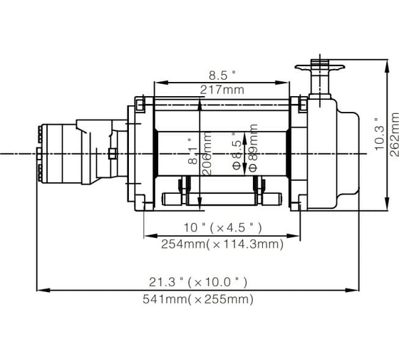 Гидравлическая лебёдка RUNVA 15000 lbs 6800 кг HWN15000YD