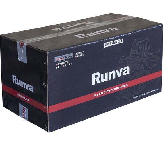 Электрическая лебёдка RUNVA 24V 12500 lbs 5670 кг влагозащищенная синтетический трос EWB12500SSR24V