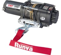 Электрическая лебёдка RUNVA 12V 2500A lbs 1140 кг синтетический трос EWP2500ASR