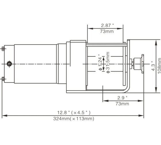 Электрическая лебёдка RUNVA 12V 3000A lbs 1361 кг EWX3000A