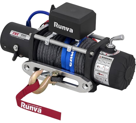 Электрическая лебёдка RUNVA 24V 9500 lbs 4350 кг синтетический трос EWX9500SR EWX9500SSR24V