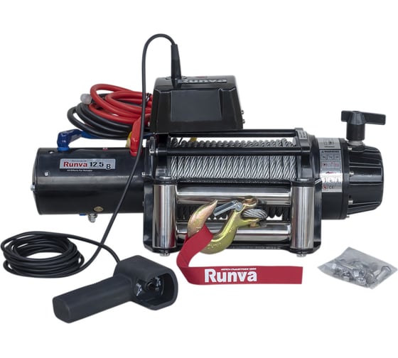 Электрическая лебёдка RUNVA 24V 12500 lbs 5670 кг влагозащищенная EWB12500S24V