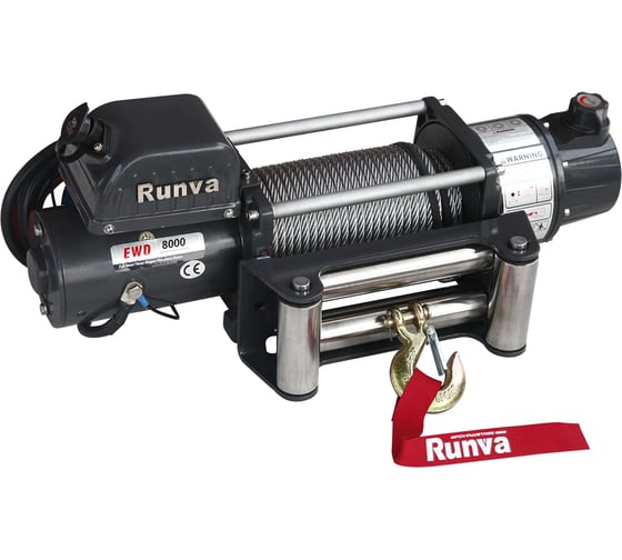 Электрическая лебёдка RUNVA двухскоростная 12V 8000 lbs 3629 кг EWD8000U