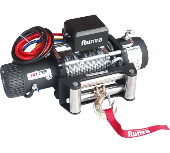 Электрическая лебёдка RUNVA 24V 12000 lbs 5443 кг стальной трос EWX12000S24V 1