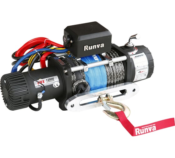 Электрическая лебёдка RUNVA 24V 12000 lbs 5443 кг синтетический трос EWX12000SR24V