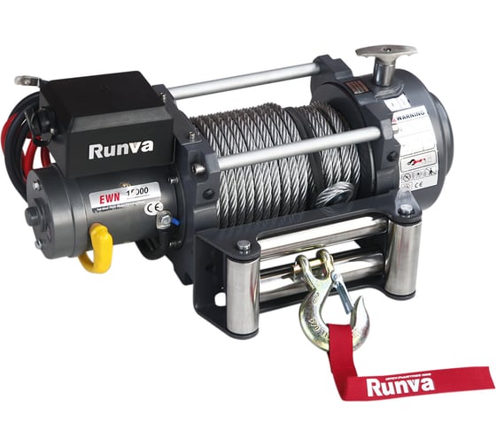 Электрическая лебёдка RUNVA индустриальная 24V 15000 lbs 6800 кг EWN15000U24V