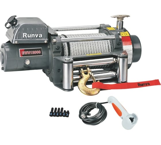 Электрическая лебёдка RUNVA индустриальная 12V 12000 lbs 5443 кг EWN12000U