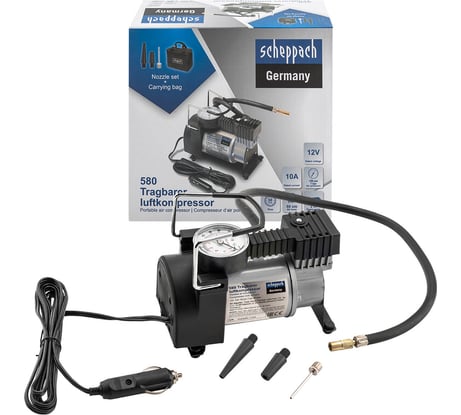 Компрессор автомобильный Scheppach 12V, производительность 30л/мин Sch-580(63200)