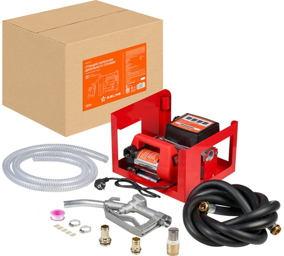 Станция перекачки дизельного топлива AIRLINE 220В, 50л/мин, счетчик, пистолет, шланги AEAT009 1