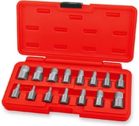 Набор экстракторов TOPTUL 1/8-1/2, 3-14 мм 15 предметов, JGAI1503