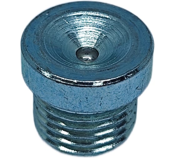 Воронкообразная резьбовая пресс-масленка (тавотница) MasloSmenka D1 M10 x 1 прямая (180) 10 шт., оцинкованная сталь 011403-10