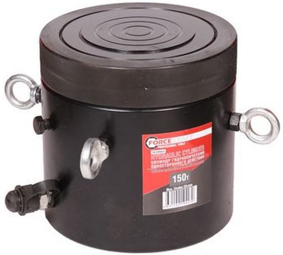 Цилиндр гидравлический с резьбовым штоком и гайкой для механической фиксации Forcekraft 150т ход штока 50 мм диаметр штока 165 мм общий диаметр 208 мм L 209 мм 700 bar FK-YG15050LS (27853) 1