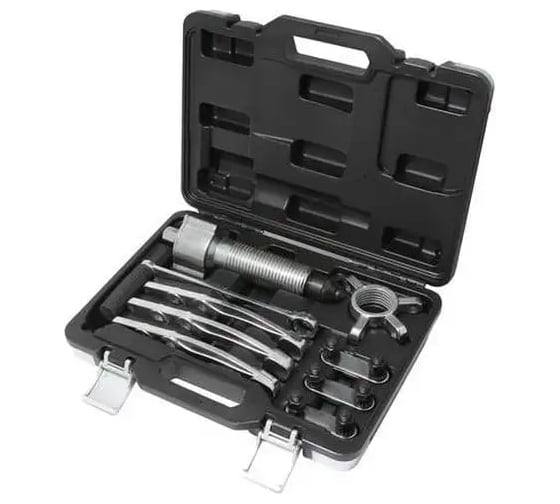 Съемник двух-трехзахватный переставной с редуктором Forsage 5т, захват: 75-200 мм, длина лап: 195 мм, ход штока: 100 мм, в кейсе F-65914(18780) 1