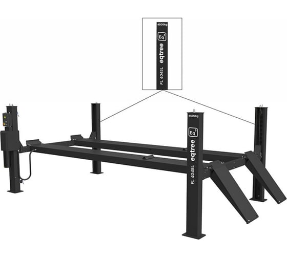 Подъемник четырёхстоечный электрогидравлический eqtree FL 4045L 4,5 т с гладкими трапами В0000000204129 1