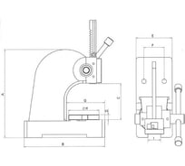 Реечный пресс CNIC 0.5 т, ход 110 мм, LTY0 1/2 т 32652