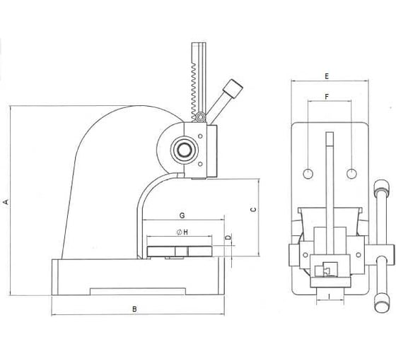 Реечный пресс CNIC 0.5 т, ход 110 мм, LTY0 1/2 т 32652