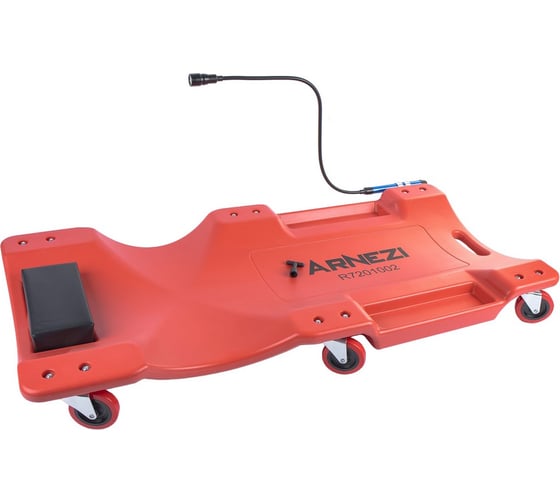 Лежак ремонтный подкатной 6 колес 1020x500x110 мм пластиковый с мягким подголовником и с фонарик Arnezi R7201002 1