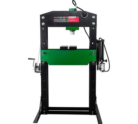 Пресс напольный гидравлический с манометром 50т (раб. высота: 45-945мм, раб. ширина: 850мм, ход штока: 160мм) Rockforce RF-515001 /дерев/(57594)