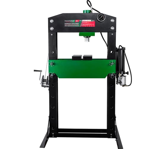 Пресс напольный гидравлический с манометром 50т (раб. высота: 45-945мм, раб. ширина: 850мм, ход штока: 160мм) Rockforce RF-515001 /дерев/(57594) 1