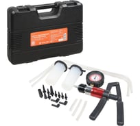 Насос вакуумный с манометром для прокачки тормозной системы AIRLINE набор 20 предметов, кейс ATBT202