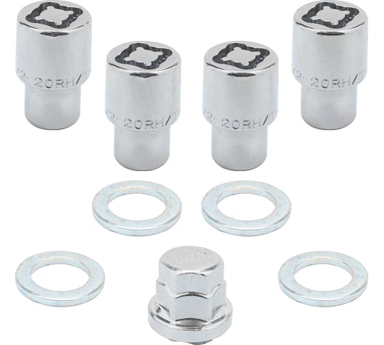 Набор секретных гаек на колесные диски Forsage 1/2"RH, 5 предметов F-643205(3582) 1