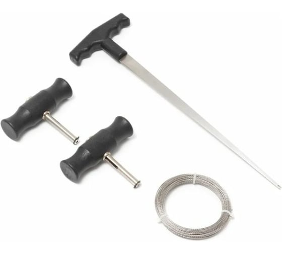 Инструмент для демонтажа стекол AIRLINE набор 4 пр. (шило, рукоятка 2шт., струна) ATMT101 1