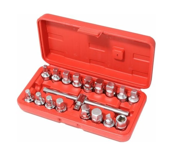 Набор инструментов для масляных пробок Forsage 3/8"18пр., в кейсе 18743 F-915G2B 1