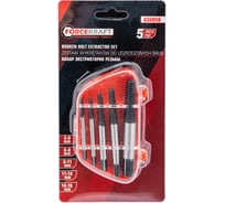 Набор экстракторов резьбы Forcekraft 5пр.(М3-М18; Ø:3-6мм, 6-8мм, 8-11мм, 11-14мм, 14-18мм; мелкий шаг), в пластиковом футляре FK-63005B(46671)