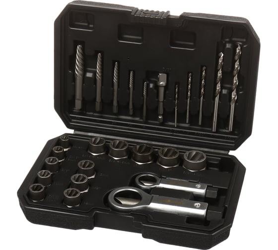 Набор экстракторов и гайкорубов для резьбы болтов и гаек LIGE 26 предметов, в кейсе LG-13909 217832 1