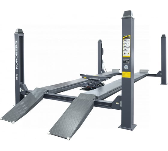 Подъемник четырехстоечный NORDBERG 5 т, с ручной траверсой 2 т N423, для сход-развала, мех. снятие, серый 4450_MG(M2)