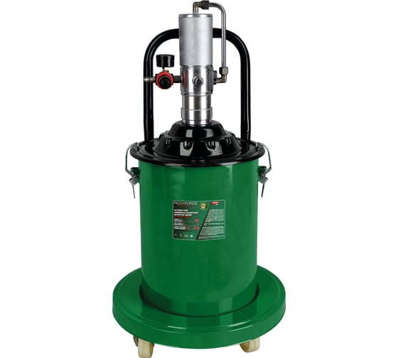 Нагнетатель смазки пневматический перекатной Rockforce под закладку 17 кг (50:1), производительность: 0-0.8 л/мин, давление смазки: 400 бар RF-TRH20 26756 1