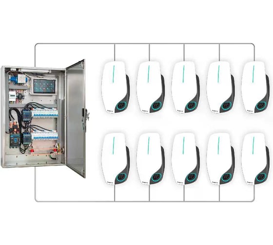 Комплект из 10 зарядных станций Wall-E со щитом балансного регулирования PANDORA 531018 1