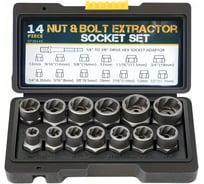 Экстракторы для выкручивания сломанных гаек и болтов Vitatools набор 14 шт с кейсом ekstraktory-nabor-14sht