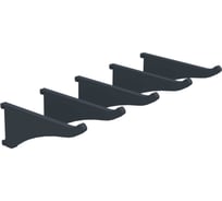 Крючок пластиковый ООО Металекс КР1 70мм, серый, 5 шт 301011