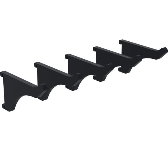 Крючок пластиковый ООО Металекс КР1 50 мм, черный, 5 шт 301004