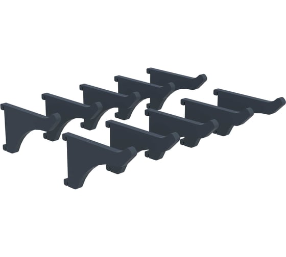 Крючок пластиковый ООО Металекс КР1 50 мм, серый, 10 шт 301007