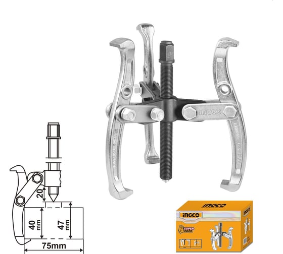 Съемник с тремя захватами INGCO 3 INDUSTRIAL HGP08033 1
