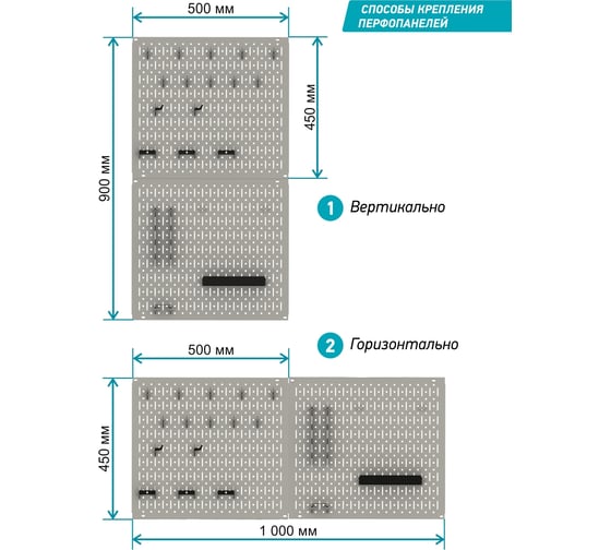 Набор с металлической перфопанелью Unico Metall №14, 20 предметов 918600