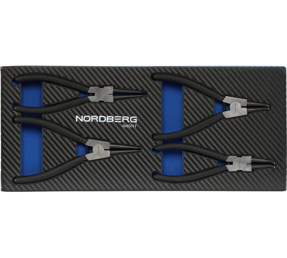 Набор съемников стопорных колец NORDBERG в ложементе, 4 предмета 408004T