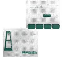 Панель металлическая перфорированная настенная в комплекте с лотками для инструментов Rockforce RF-PST2322(66470)